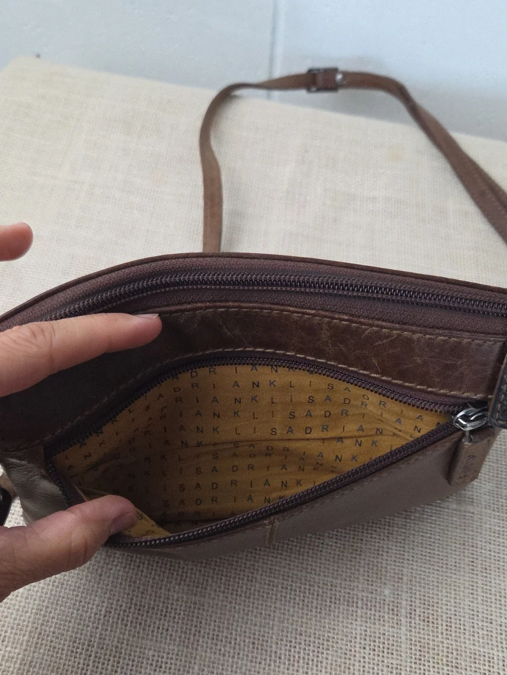 Adrian Klis Bison Leather Handcrafted Artisan Organizer Crossbody Bag